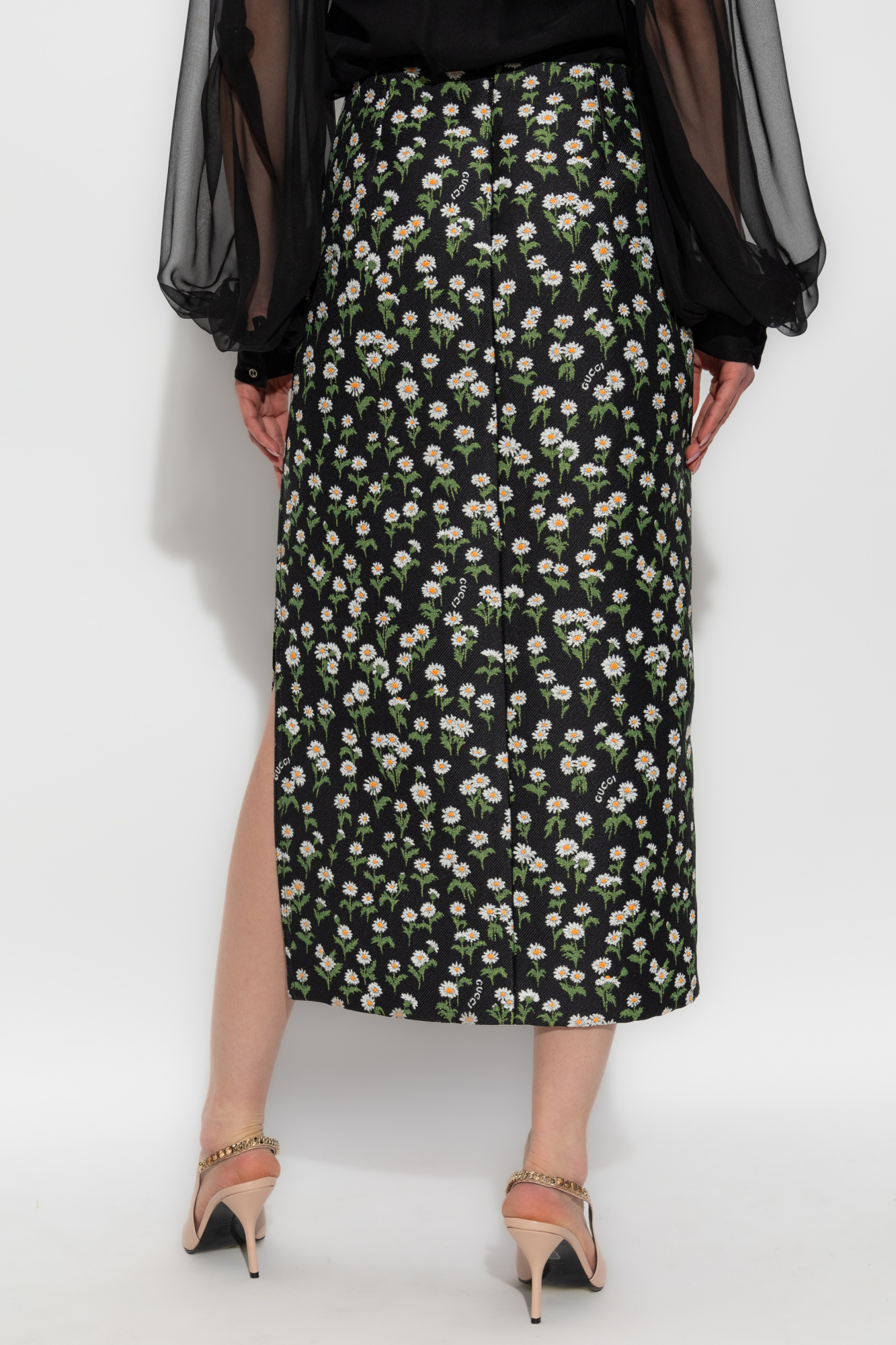 Black Patterned skirt with slit Gucci - Vitkac AS